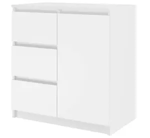 Комод Top E Shop Topeshop 1D3S BIEL KPL — белый, корпус из ДСП, 3 ящика