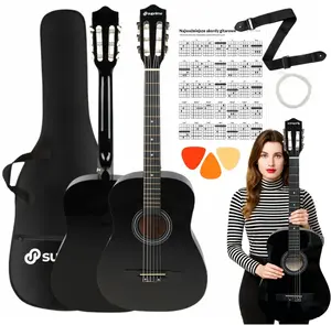 Classical Guitar Salvador Cortez SUPRIMO CGS2 BK 4/4 Black — full-size nylon-string instrument