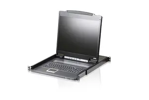 Rāķa konsole ATEN CL3000N 48,3 cm (19") LCD 1280x1024 VGA USB/PS/2 Šveices QWERTZ 1U Alumīnijs Melns