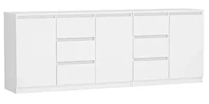 Комод Triton COSTA BIEL KOMPLET — белый, 6 ящиков, корпус из ДСП