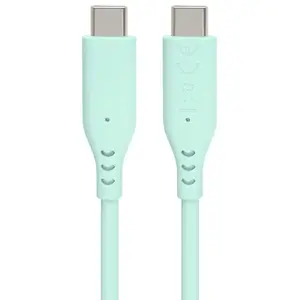 USB-C cable PREMIUMCORD 60W silicone, turquoise, 1.5 m