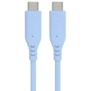 USB-C silicone cable PREMIUMCORD 60W 1.5 m, blue