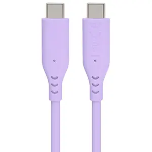 USB-C power and data cable PREMIUMCORD 60W, silicone jacket, 1.5 m, purple