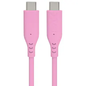USB-C cable PREMIUMCORD 60W silicone, pink, 1.5 m