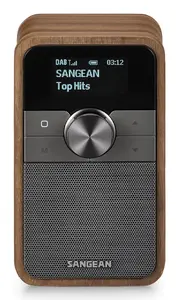 Компактное деревянное DAB+ FM радио Sangean DDR-8, Bluetooth, 8 Вт RMS, OLED‑дисплей, Vintage Walnut