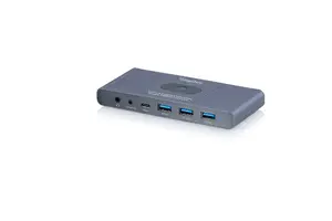 KVM‑переключатель DIGITUS USB‑C 3.0 HDMI 2‑порт 4K60Hz, USB‑C/USB‑A, алюминий, 135×60×30 мм