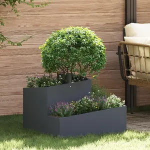 Flower pot VidaXL model 873573, plastic anthracite, medium size, durable