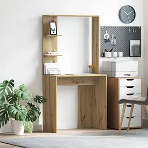 Desk VidaXL model 869345, oak finish, 78.5 cm x 37 cm