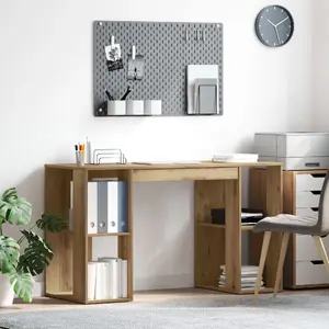 Rakstāmgalds VidaXL Dąb 130 cm x 50.5 cm – VidaXL 869505, ozolkoka efekta virsma, kompakts darb galds