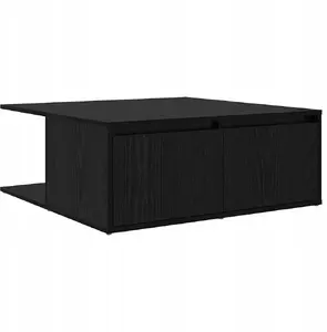 Журнальный стол VidaXL 80 x 80 x 31 см с ящиком, черный дуб