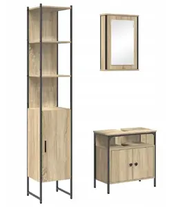Набор мебели для ванной VidaXL 3 шт дуб сонома 33 x 33 x 185.5 см
