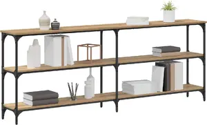 Konsoles galds VidaXL Amatu ozols 200 x 29 x 75 cm inženierkoks
