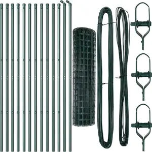 Fence panels VidaXL Euro Set 2 green metal powder-coated large