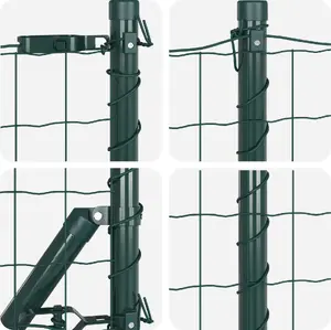 Забор VidaXL Euro с 7 шипами 0.4 x 10 м сталь оцинкованная зелёный