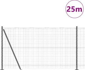 VidaXL забор Euro с 13 фланцевыми столбами 1,2 x 25 м из оцинкованной стали