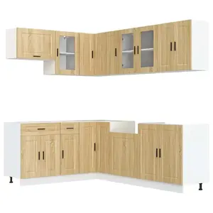 Virtuves/ēdamistabas uzglabāšanas skapītis VidaXL modelis 3314904 — brīvi stāvošs ar vairākām nodalījumiem, komplekts 11 gab.
