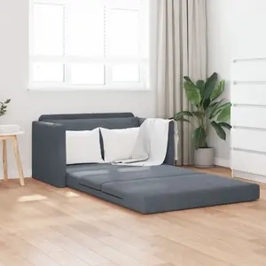 Диван-кровать VidaXL 2 в 1 тёмно-серый 124×204×61 см велюр