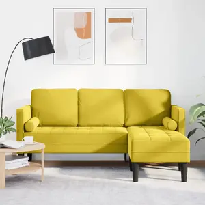 Диван угловой VidaXL модель 42001932 желтый велюр 173×131×67 см