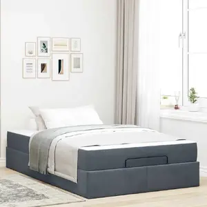 Каркас кровати с местом для хранения VidaXL 120 x 200 см тёмно‑серый бархат