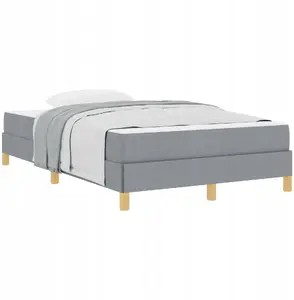 Кровать с пружинным матрасом VidaXL 120 x 200 см, светло‑серый и коричневый