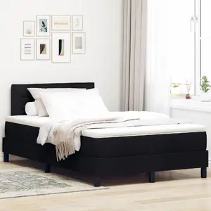 Кровать Box Spring с матрасом VidaXL 120x200 см ткань чёрная