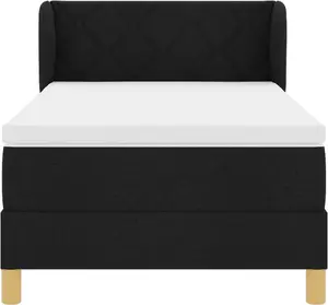Кровать Box Spring с матрасом VidaXL 90x200 см Черная ткань