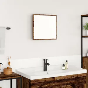 Bathroom LED mirror VidaXL model 875411, engineered wood frame, 40 x 8.5 x 37 cm
