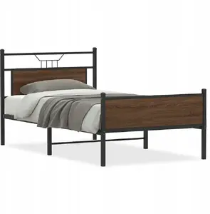 Каркас кровати VidaXL 107x203 см Бурый дуб клееное дерево (без матраса)