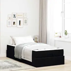 Каркас кровати VidaXL 90 x 200 см Черная ткань