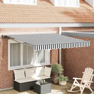 Выдвижная маркиза VidaXL 350x250 см антрацит и белый