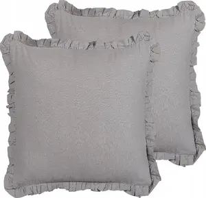 Декоративные льняные подушки Beliani GLABRA 45 x 45 см серые (2 шт.)