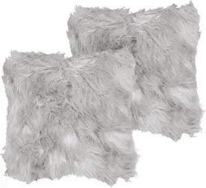 Cushion set Beliani LUBHA, 2 pieces, light gray