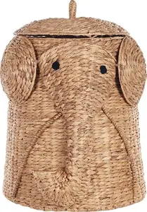 Woven Water Hyacinth Basket Beliani DOGON — Decorative Animal-Shaped Storage