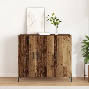 Комод VidaXL Stary Dąb 90x34x80 см — деревянный шкаф с 3 ящиками, 90×34×80 см