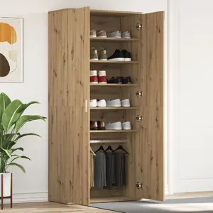 Обувной шкаф VidaXL модель 3333874, инжиниринговый дуб, 80×39×180 см