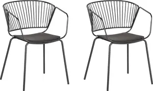 Ēdamistabas krēslu komplekts Beliani RIGBY — 2 melni krēsli, modelis 205342