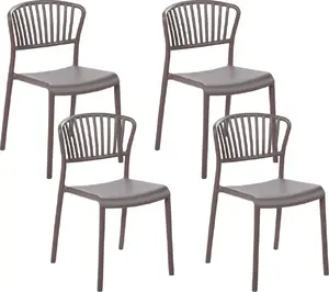 Dining chair set Beliani GELA — 4 beige-grey upholstered chairs