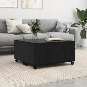Кофейный стол VidaXL 75×75×38 см Черный дуб — квадратный низкий стол