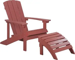 Уличное кресло Beliani ADIRONDACK с подставкой для ног, красное