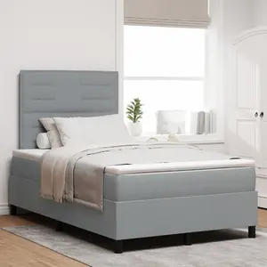 Кровать с матрасом VidaXL 120x200 см светло-серый ткань — бокс-кровать с интегрированным матрасом