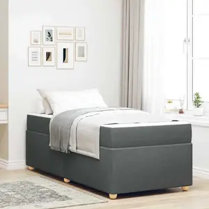 Каркас кровати с матрасом VidaXL 100 x 200 см ткань тёмно-серый
