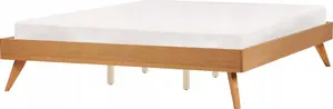 Кровать Beliani BERRIC 180 x 200 см светлое дерево — деревянная кровать 180x200