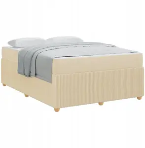 Каркас кровати VidaXL 140 x 200 см кремовая ткань