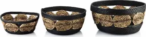 Set of 3 Affek Design BALI Baskets — Ø30×H15 cm, Ø27×H13 cm, Ø21×H9 cm