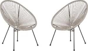 2 krēslu rattan komplekts Shumee ACAPULCO II gaiši pelēks