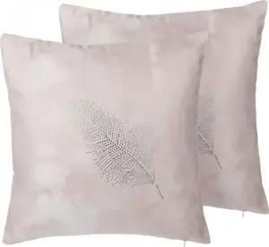 Decorative feather cushions Beliani SILENE 45 x 45 cm pink (set of 2)