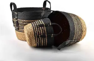 Affek Design BALI set of 3 baskets — sizes 33×33×26 cm, 28×28×23 cm, 23×23×20 cm