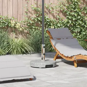 Parasol Base on Wheels VidaXL 29 kg Round with Handle, Grey Granite