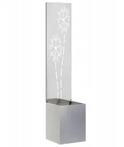 Flower pot VidaXL decorative planter with silver decorative panel 32 x 140 cm