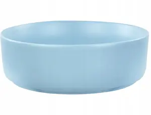 Countertop ceramic washbasin Beliani model 510919 ⌀37 cm blue